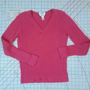 Talbots pink knit sweater small